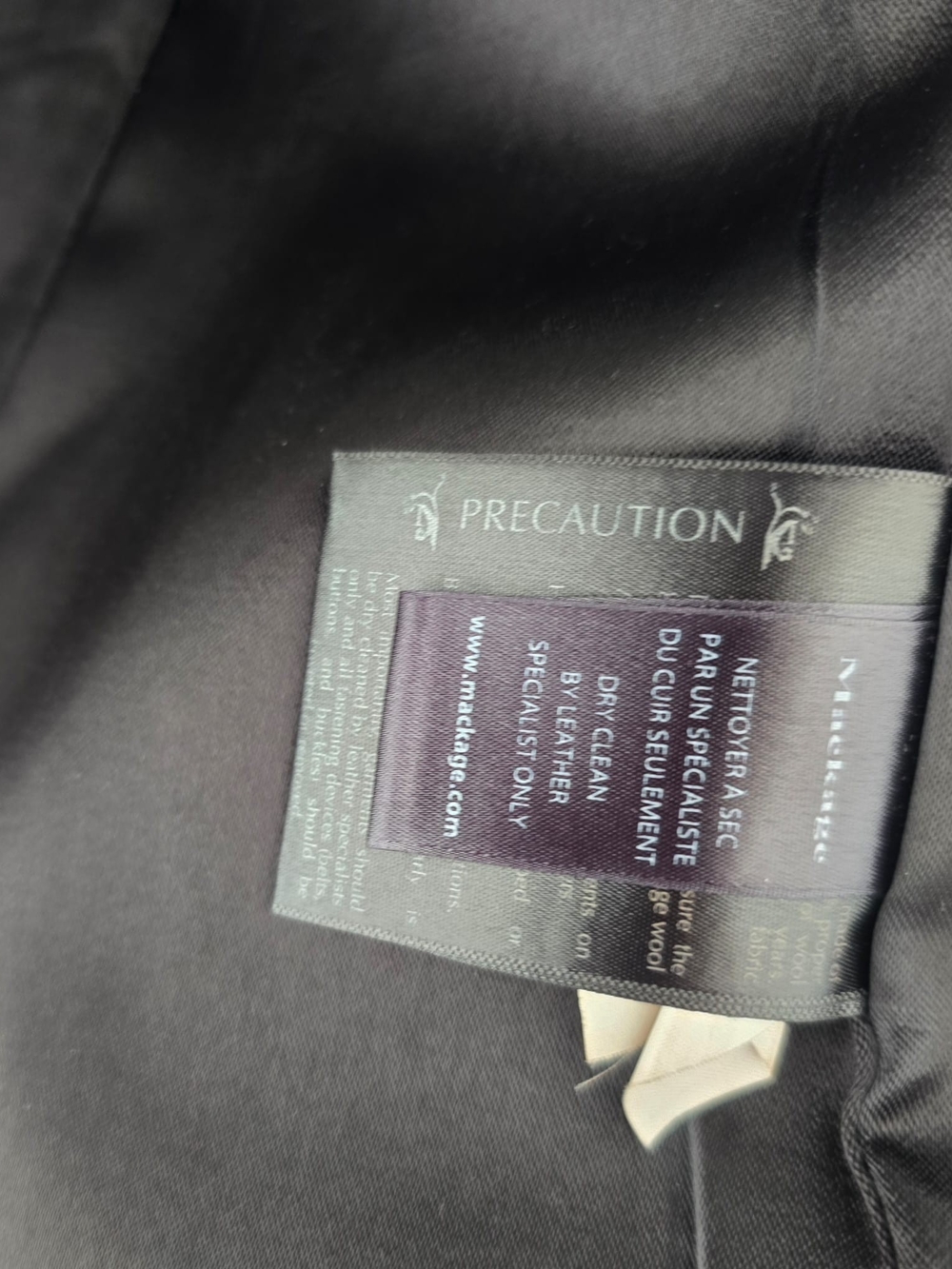 ๐จ๐ฆ Mackage Wool Blend Coat w/ Genuine Lambskin Leather Sleeves Belted - Picture 11 of 14